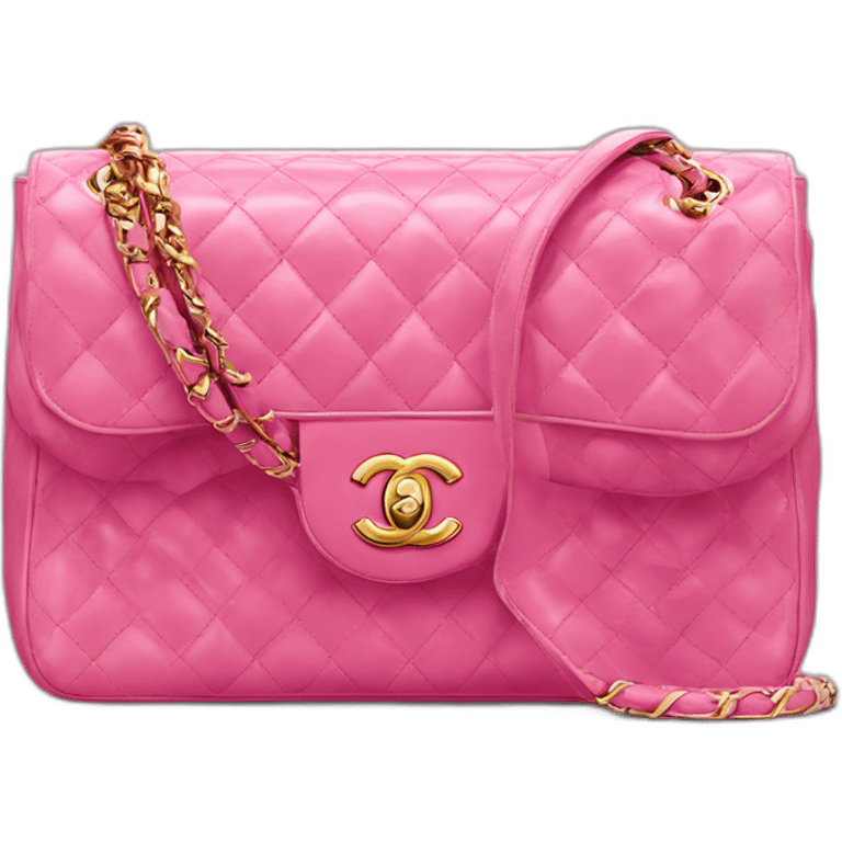 Chanel classic flap bag pink emoji