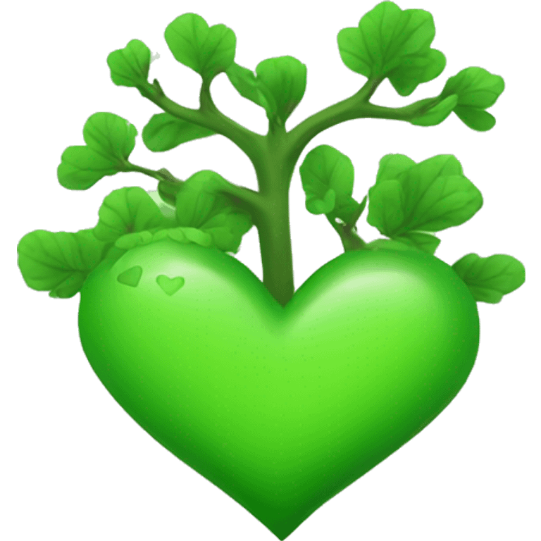 green heart with a tre emoji