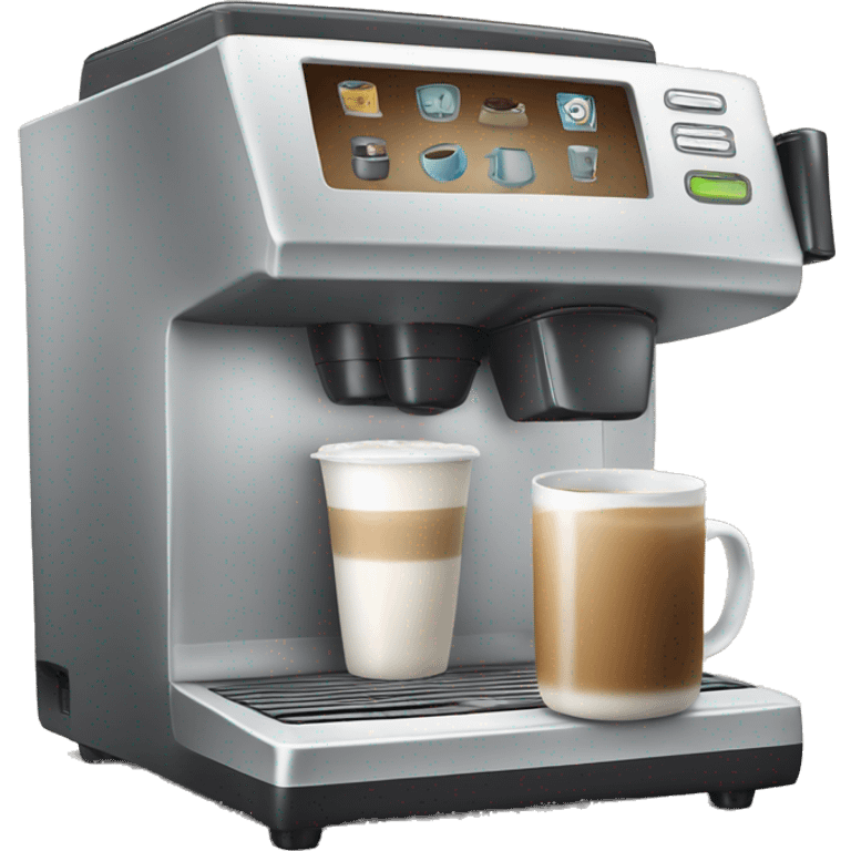 Coffee machine with a mug of coffee and milk  emoji