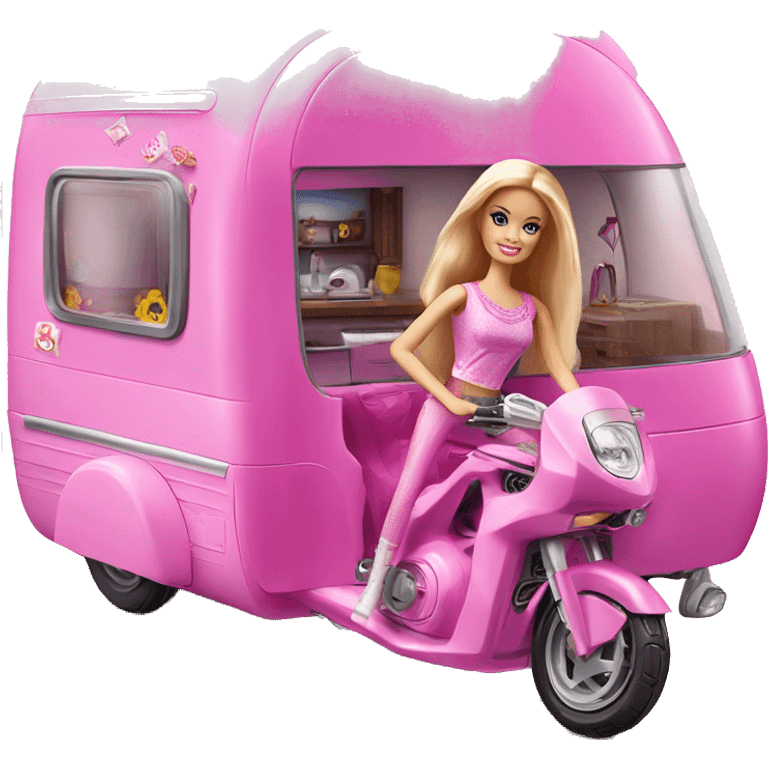 Barbie dream house Caravan motorbike  emoji