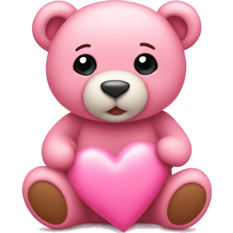 pink cute teddy bear sending hearts and love emoji