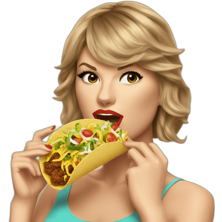 taylor swift eating a taco emoji