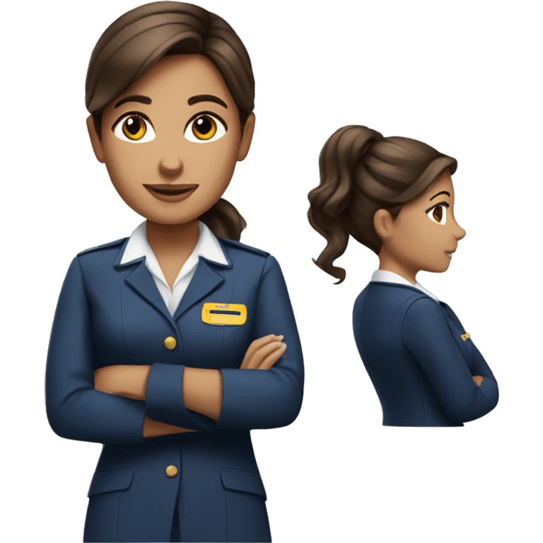 Flight attendant brown Hair  emoji