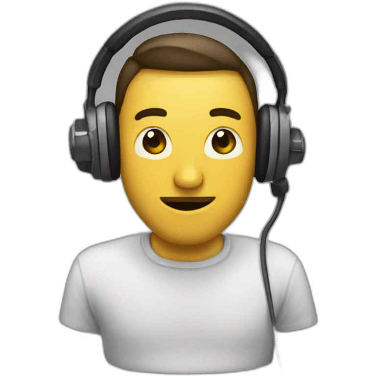 Hombre escuchando radio emoji