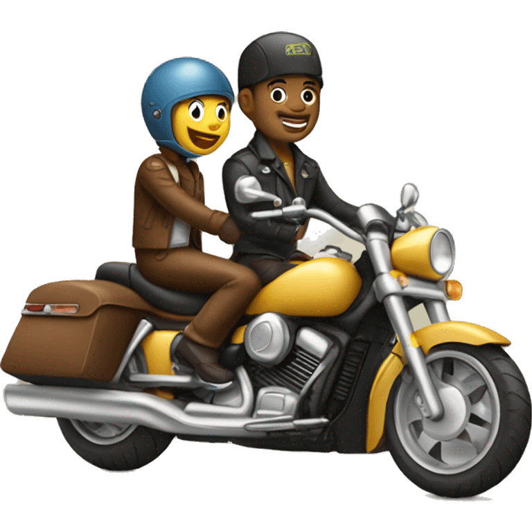 motorcycle with a side card and baby sitting in the side car emoji