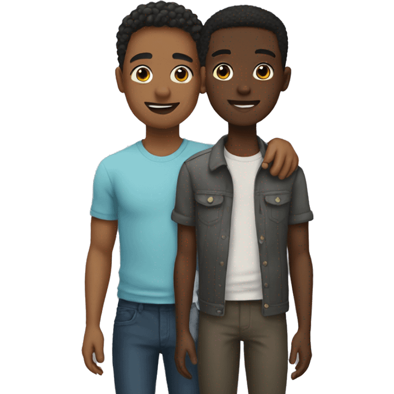 A gay with a black kid emoji