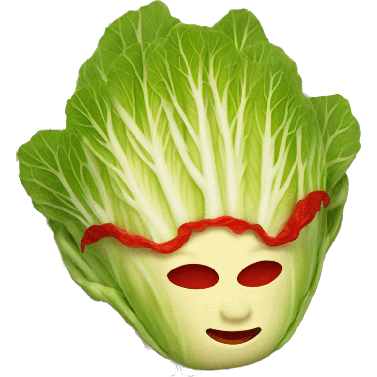 A napa cabbage marinated in a bright red pepper paste emoji