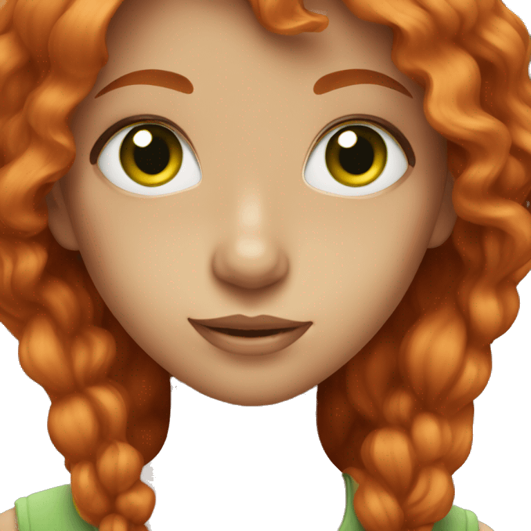 Girl with red hair and green eyes emoji