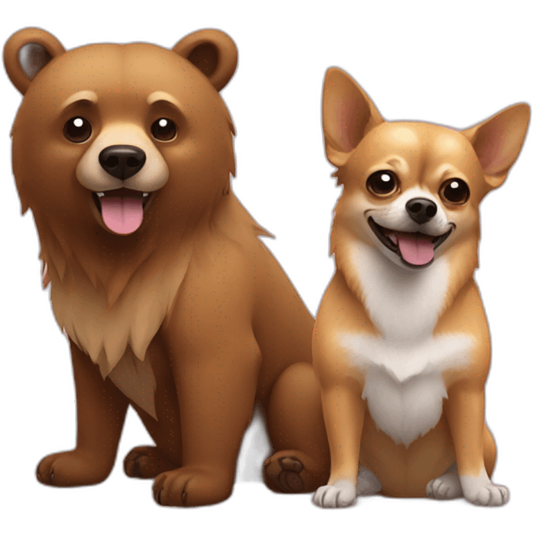 grizzly and a Chihuahua emoji