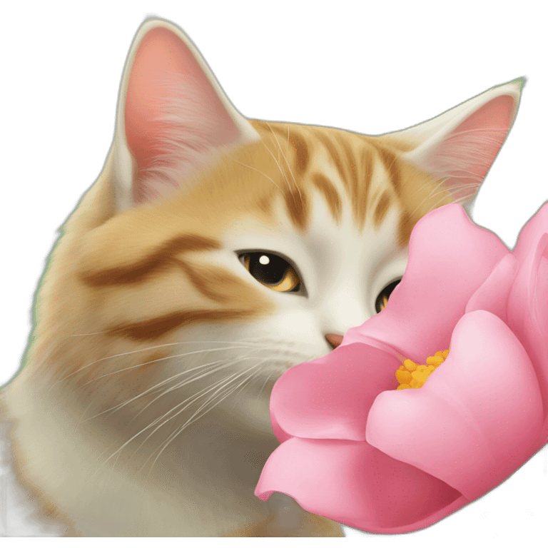 Cat kissing flower emoji