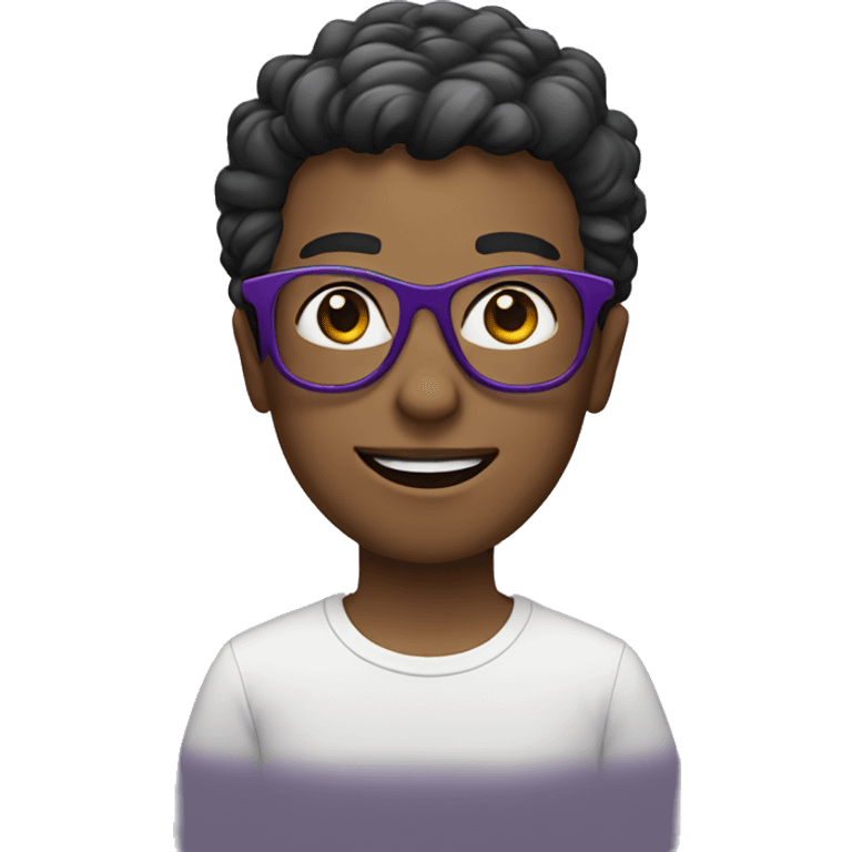 Boy with purple glasses emoji