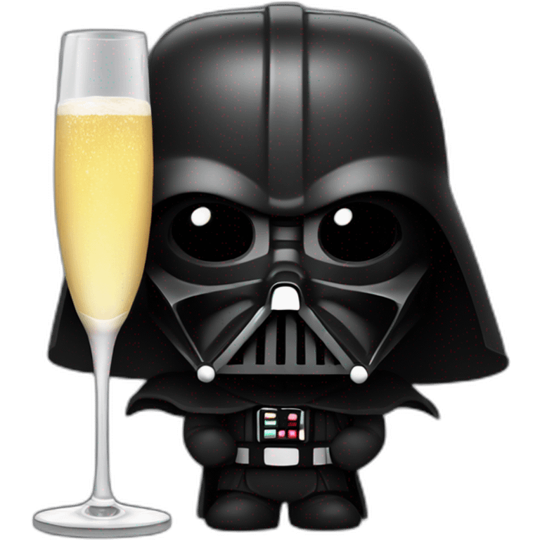 Dark Vador avec un verre de champagne emoji