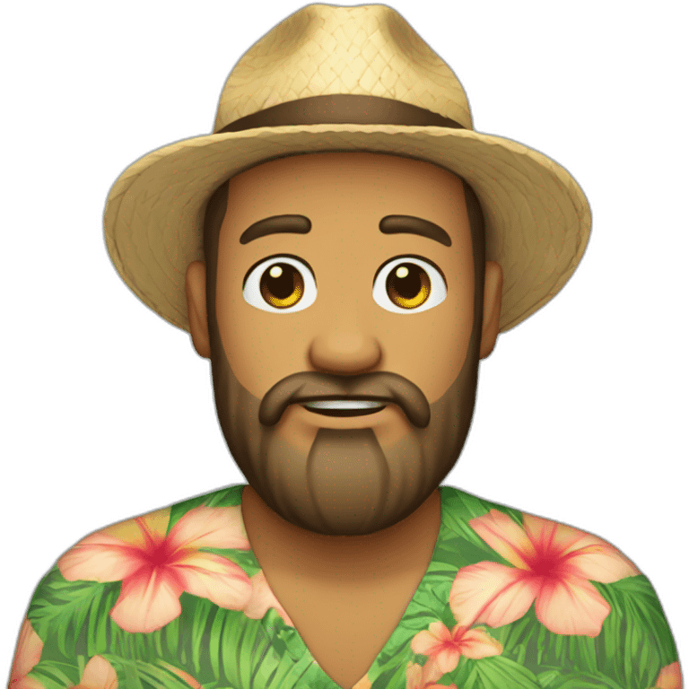 Hawaii shirt man beard emoji