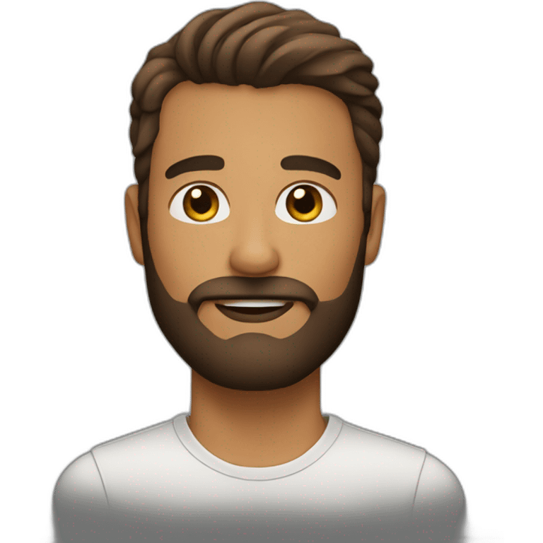 man, beard brown emoji