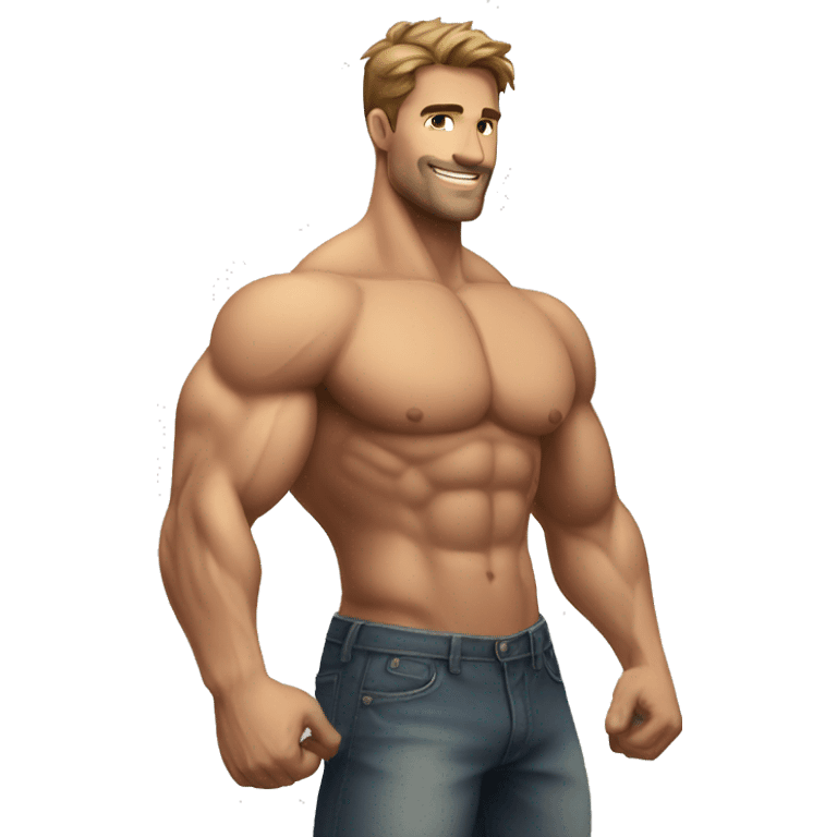 super buff muscular handsome man emoji