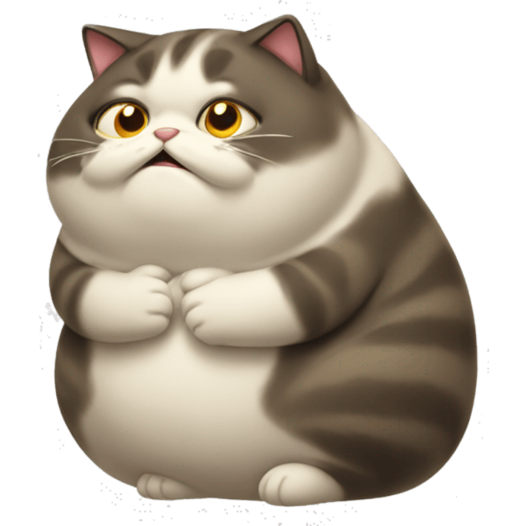 Fat cat begging emoji