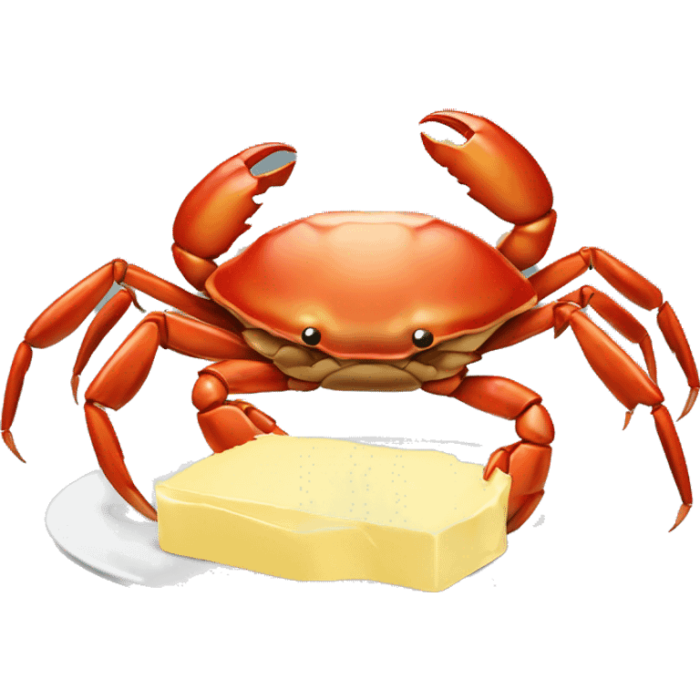 crab with butter and a papercip emoji