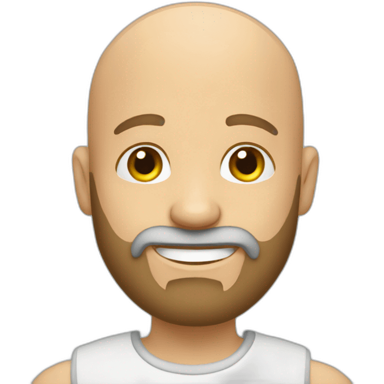 happy bearded bald guy emoji