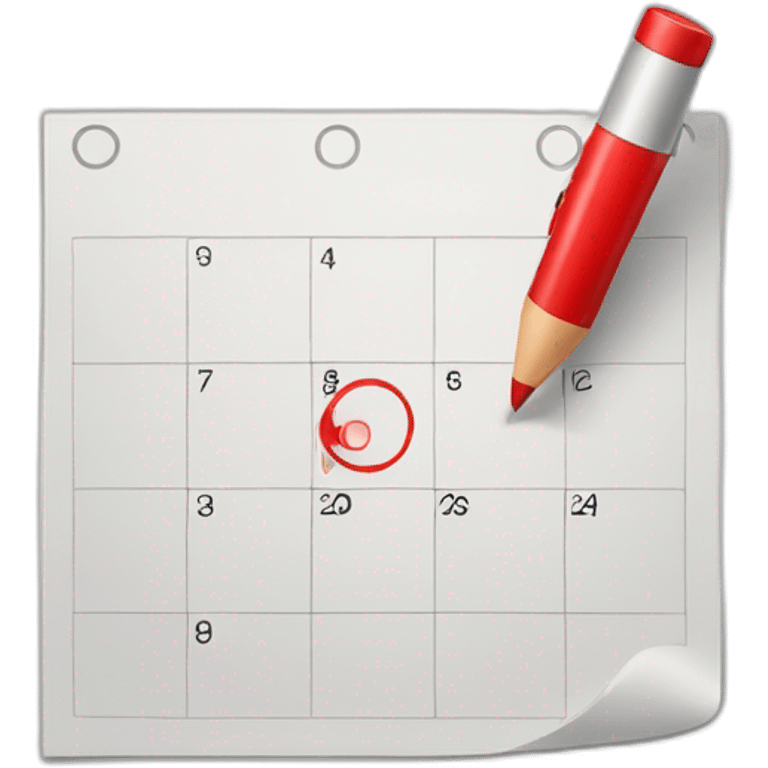 calendar date zoomed in with circle drawn on it with a red marker emoji