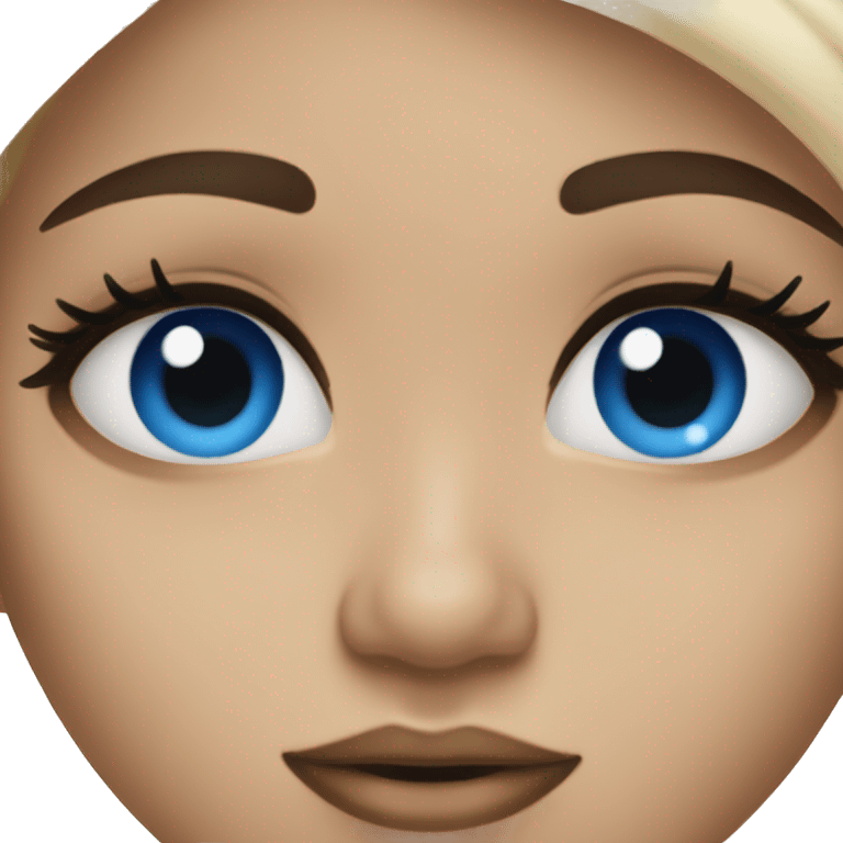 girl with really long eyelashes and blue eyeshadow emoji