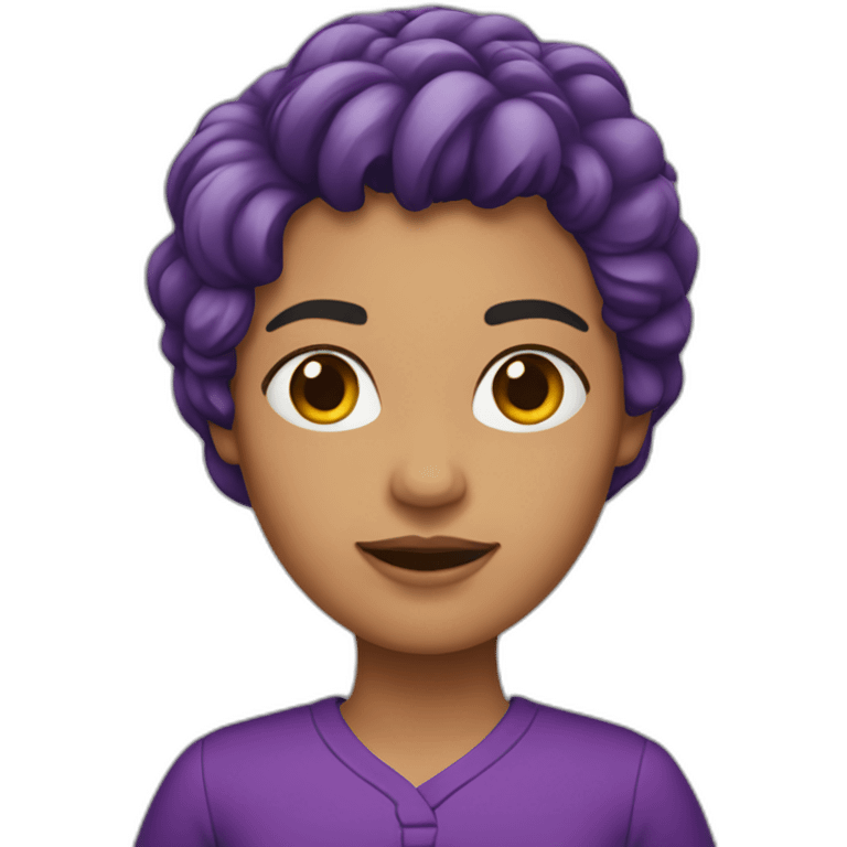 Mujer pelo corto morado emoji