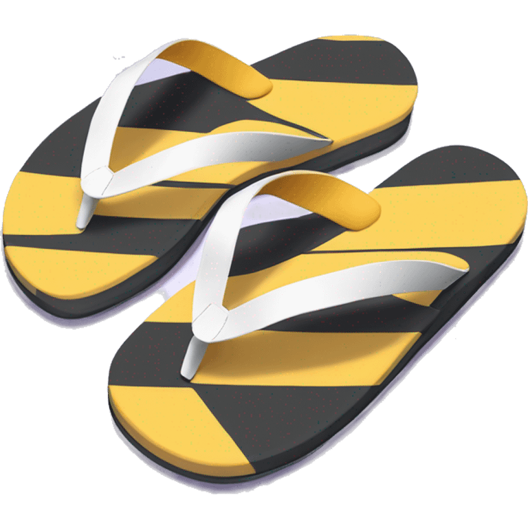 Realistic single pair of striped summer flip flops isolated. emoji