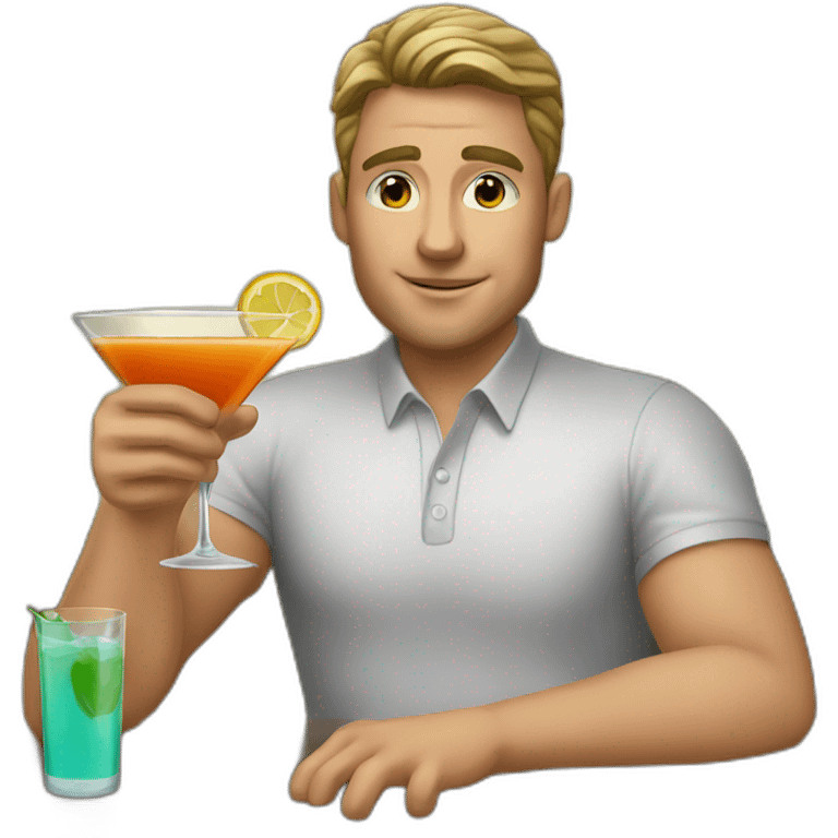 white male drinks cocktail emoji