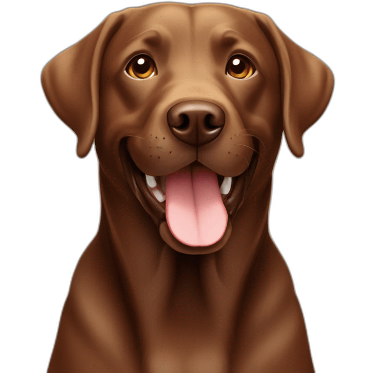 Labrador Retriver chocolate color very happy emoji