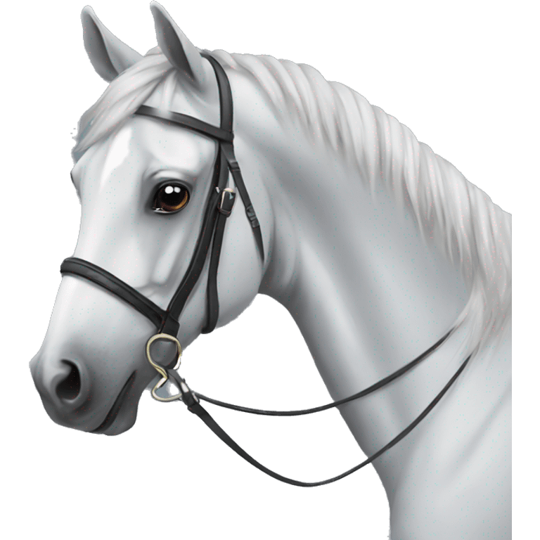 A grey dressage horse emoji