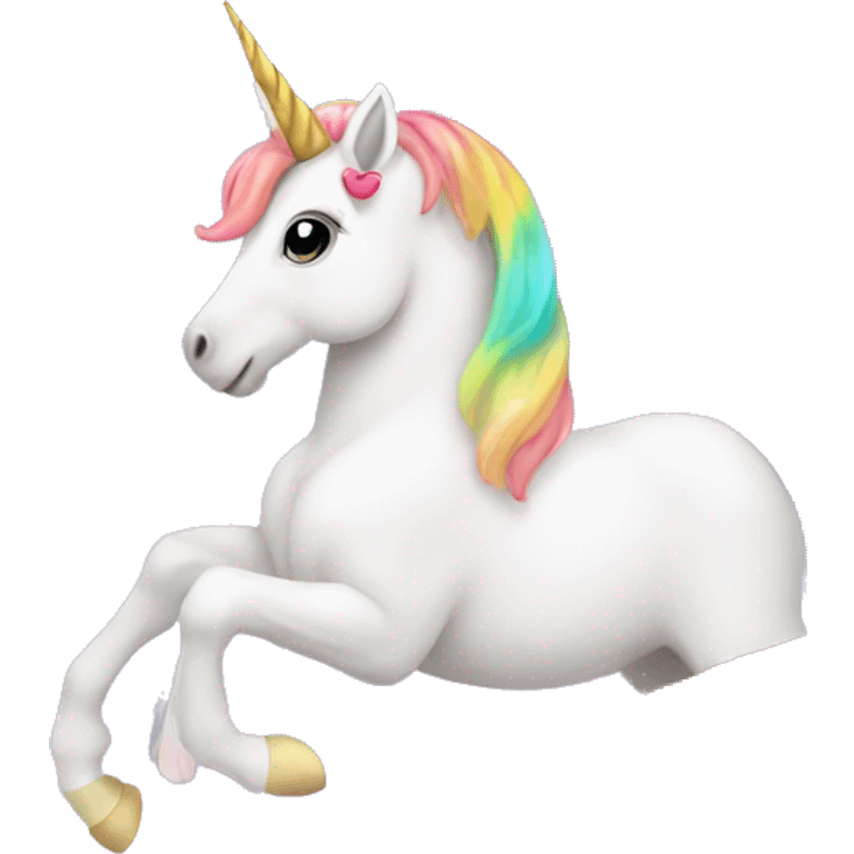 Ballerina unicorn on rainbow  emoji