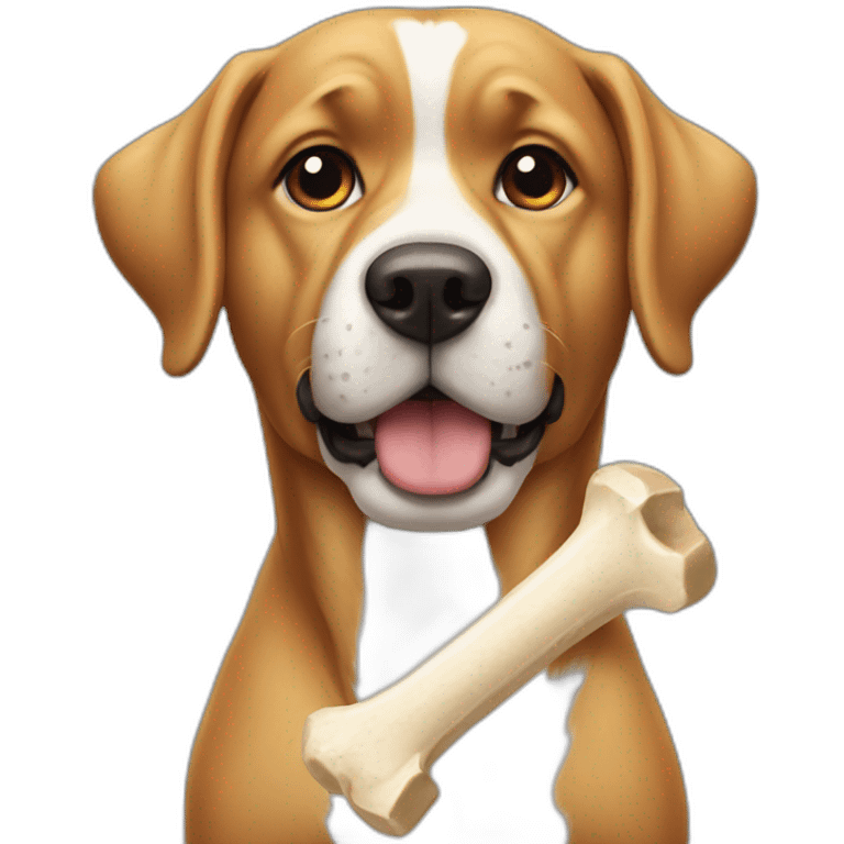 dog with a bone in its thinking emoji