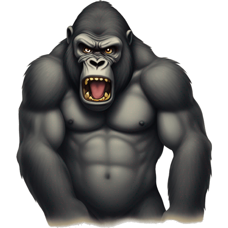 vintage tattoo gorilla angry emoji