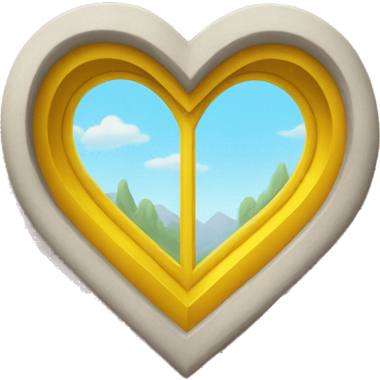 Yellow heart shaped window emoji