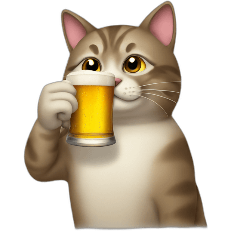 Cat drinks beer emoji