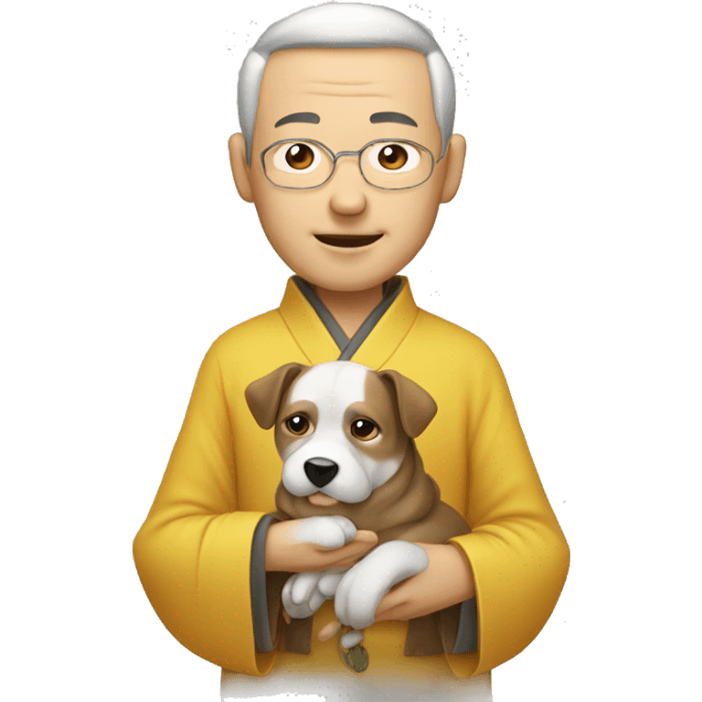 chinese wise man holding dog emoji