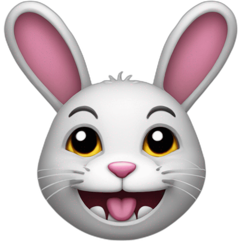 A bunny with an evil smile emoji