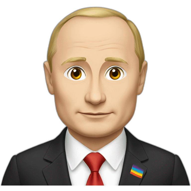 Vladimir Putin with pride flag emoji