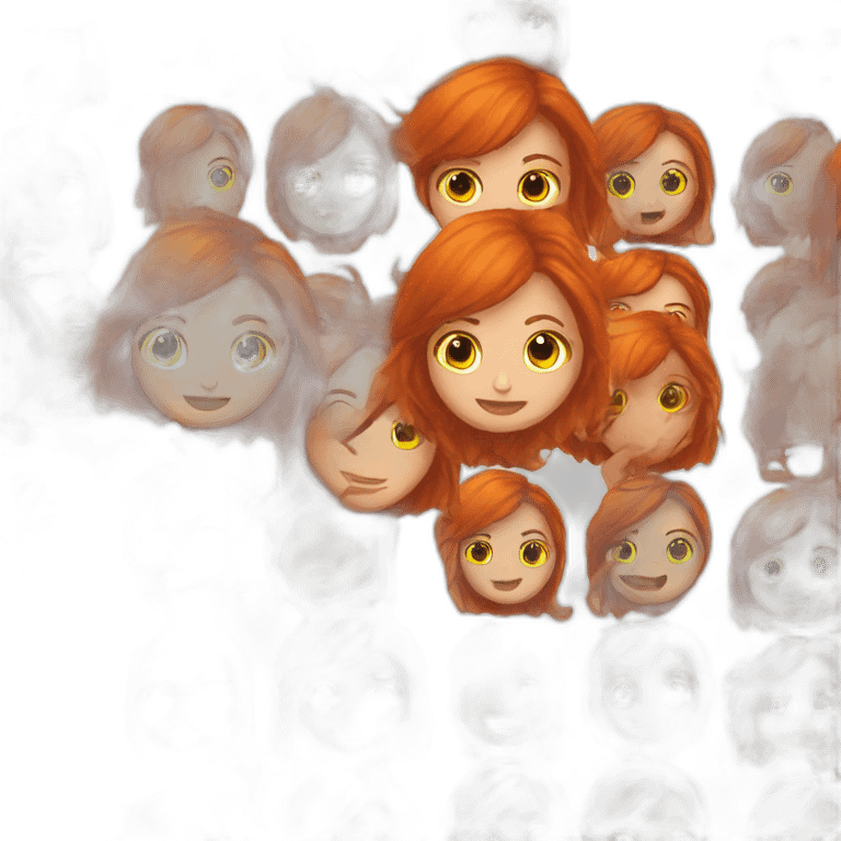 The redheaded girl is on her cell phone emoji