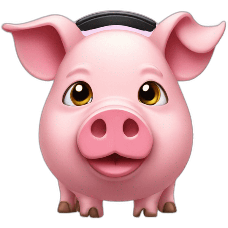 pig with headset emoji