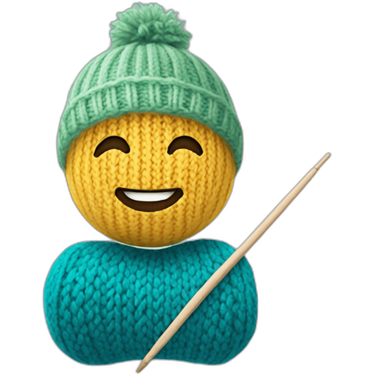 Knitting with knitting needles emoji