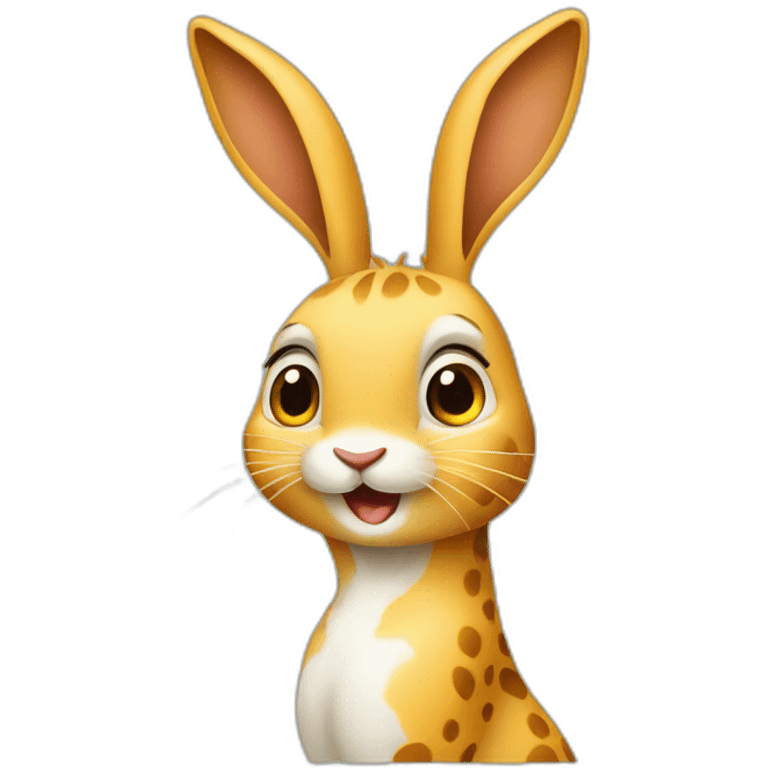 lapin sur girafe emoji