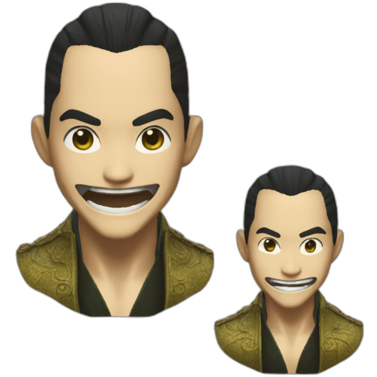 Majima Goro with crazy smile emoji