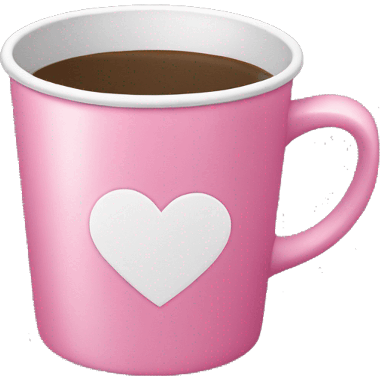 Pink coffee cup with grey hearts  emoji