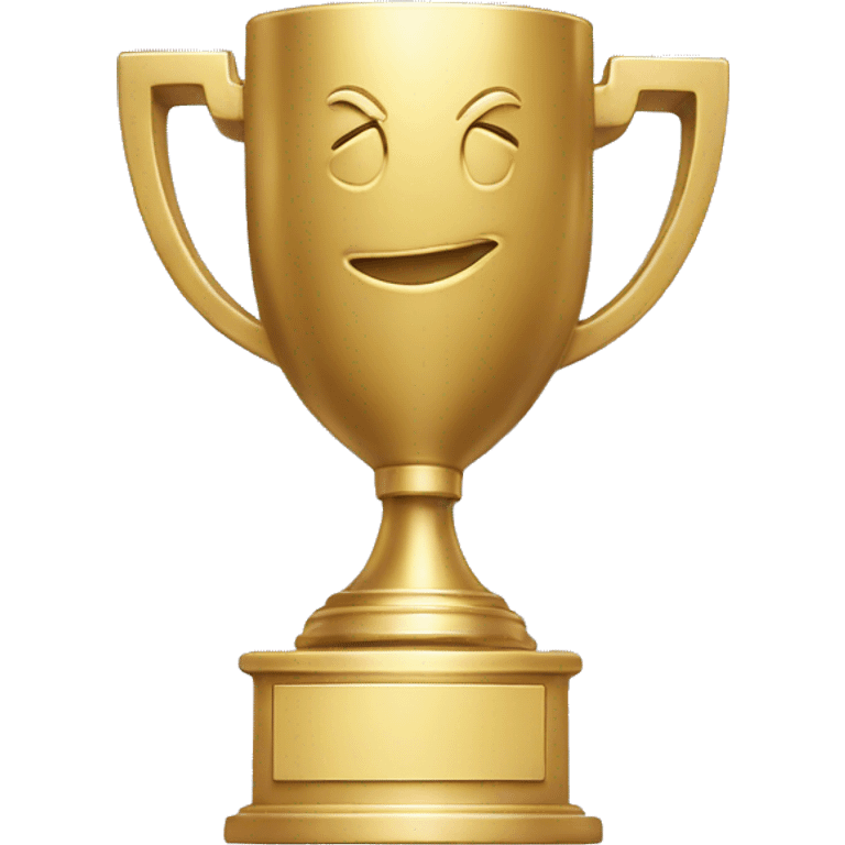 gold trophy with engraved letters S.D emoji