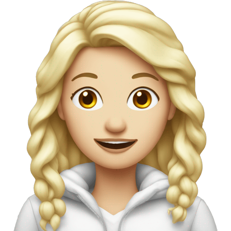 Blond lady as a snowman  emoji