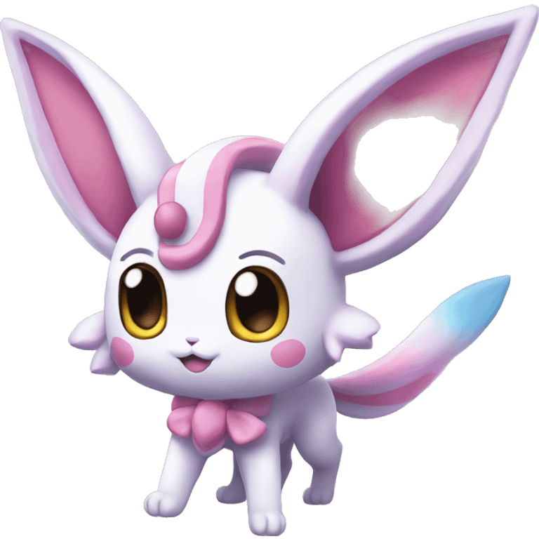 Kawaii Sylveon-Espeon-Pokémon full body emoji