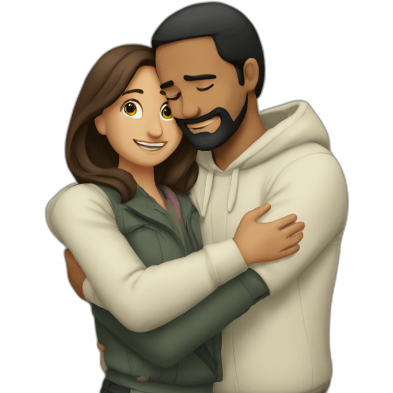 Hussein and Maria hugs emoji