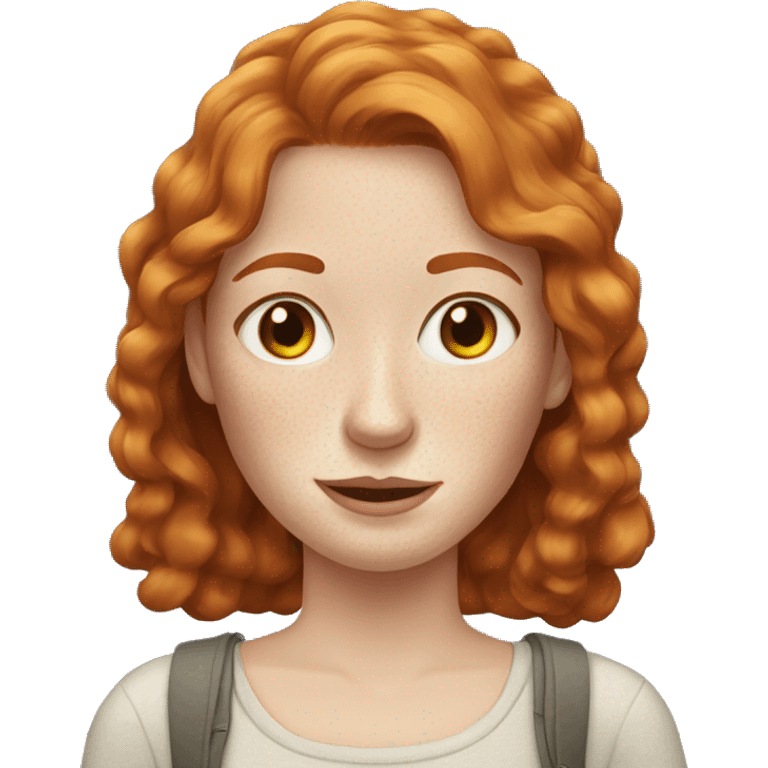 Pale redhead woman with lots of freckles on face emoji