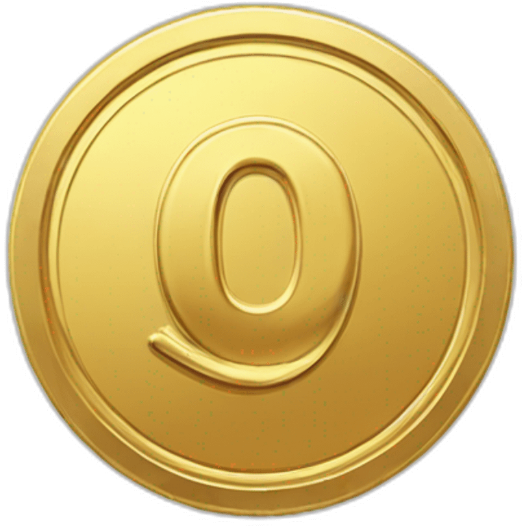 Golden coin with large "0" label and little laurel emoji