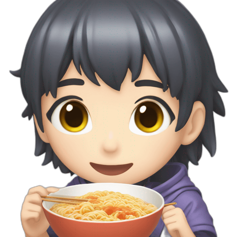 Hinata eating ramen emoji